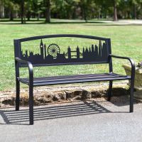 Bespoke London Cityscape Iron & Steel Park bench