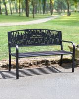 Custom Mary Poppins Iron & Steel Park Bench In Situ