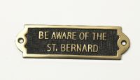 Brass Be Aware of the Dog Signs - St Bernard Brass Be Aware of the Dog Signs - St Bernard