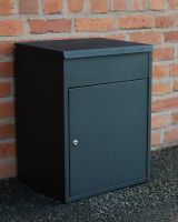 Bexley wall-mounted parcel box in Black freestanding