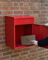 Red Bexley Wall Mounted Parcel Box Front access Red Bexley Wall Mounted Parcel Box Front access