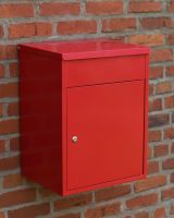 Red Bexley Wall Mounted Parcel Box Main Red Bexley Wall Mounted Parcel Box Main