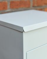 White Bexley Wall Mounted Parcel Box Lid Close up