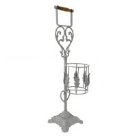 Heart Design Free Standing Toilet Roll Holder Side