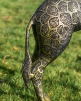 Close up of Black and Gold Finish Giraffe Cast Aluminium Sculpture Back Legs