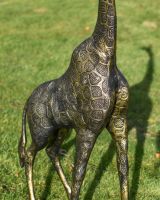 Close up of Black and Gold Finish Giraffe Cast Aluminium Sculpture Body