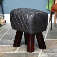 "The Yale" Dark Mango Wood & Black Leather  "The Yale" Dark Mango Wood & Black Leather