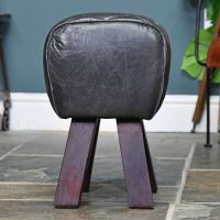 "The Yale" Dark Mango Wood & Black Leather  "The Yale" Dark Mango Wood & Black Leather