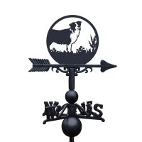 Border Collie Weathervane on White Background Border Collie Weathervane on White Background