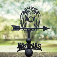 Cavalier King Charles Spaniel Dog Weathervane in Situ Outside