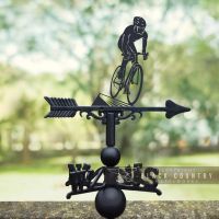 Cyclist Weathervane in Situ Outdoors