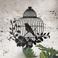 Bird Cage Wall Art on a Rustic Brick Wall Bird Cage Wall Art on a Rustic Brick Wall