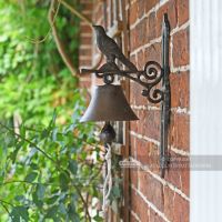 Bird Design Rustic Cast Iron Garden Bell