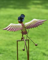 Rear View of Hand Painted Bird on Garden Spike 