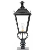 Black Dorchester Pillar Light and Lantern Set 71cm