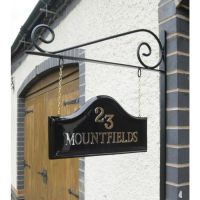 Double Sided Classic Black House Name Sign