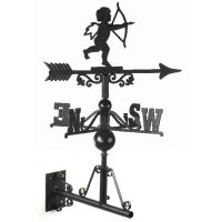 Cast Iron "Cherub"Weathervane Mounted on the Universal Bracket Horizontally