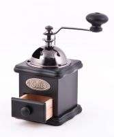 “Café Petite” Black steel and wooden coffee grinder