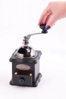 “Café Petite” Black steel and wooden coffee grinder