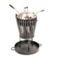 "Deluxe Vulcan" Black Stainless Steel Log burner & BBQ with Stainless Steel Lid "Deluxe Vulcan" Black Stainless Steel Log burner & BBQ with Stainless Steel Lid