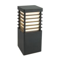 Black "Fleetwood" Steel Square Based Bollard Light - 26cm