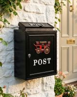 Black "Oxford" Royal Carriage Wall Mounted Post Box digital illustration