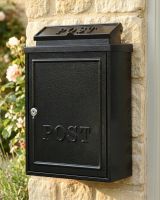 Black "Oxford" Wall Mounted Post Box digital illustration