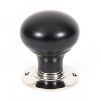 Black & Polished Nickel Wooden Door Knobs