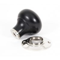 Black & Polished Nickel Wooden Door Knobs