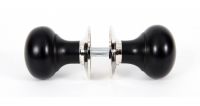 Black & Polished Nickel Wooden Door Knobs
