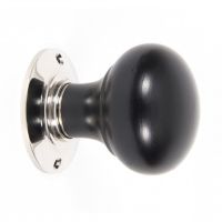Black & Polished Nickel Wooden Door Knobs