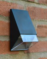 Black angled wall light turned off