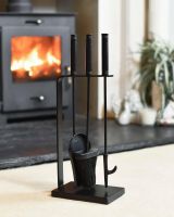 Black Arm Contemporary Companion Set 52cm in Situ