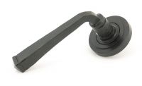 Black Beeswax Lever Door Handle on Art Deco Rose