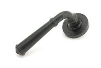 Black Beeswax Lever Door Handle on Art Deco Rose