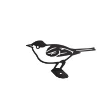 Close-uo of Black Blackcap Warbler Steel Fence Topper