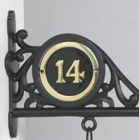 "Merton Hall" Hanging Shop Sign with Brass Door Number