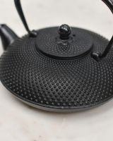 Close-Up of Black Cast Iron "Ushirode Kyusu" Japanese Style Teapot