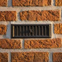 Black Adjustable Air Brick Created From Cast Iron installed ai illustration