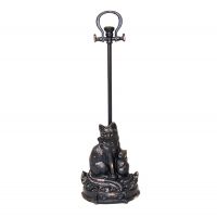 Cast Iron Cat Door Stop Finished in Black