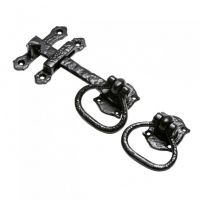 Black Cast Iron Ovate Handle Door Latch