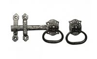 Black Cast Iron Ovate Handle Door Latch