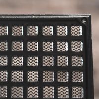 Close-Up of Black Cast iron Square Air Brick/Air Vent - 5.5"