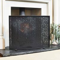 Black Circular Cut-Out Single Panel Fire Guard