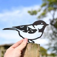 Scale Shot of Black Coal Tit Steel Fence Topper