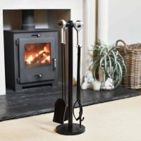 Black Companion Set with Aluminium Handles 77cm