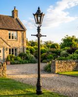 Black Concordia Hexagonal Lamp Post & Lantern Set digital illustration