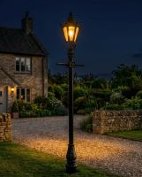 Black Concordia Hexagonal Lamp Post & Lantern Set digital illustration