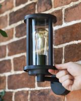 Scale Shot of Black Contemporary "Charlotte" Outdoor Wall Light Scale Shot of Black Contemporary "Charlotte" Outdoor Wall Light