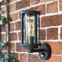 Black Contemporary "Charlotte" Outdoor Wall Light with Motion Sensor